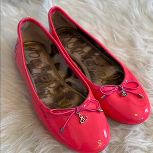 Sam Edelman Felicia Patent Ballet Flats in Hot Pink